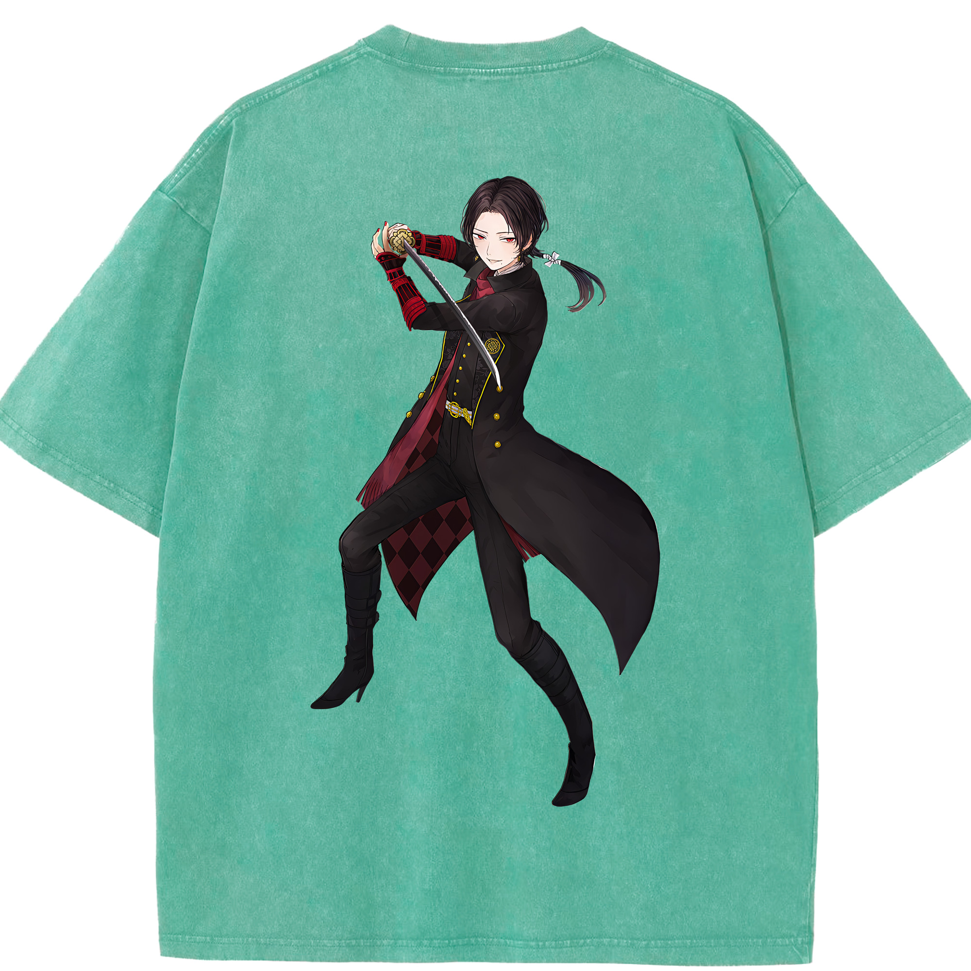（画像用） 刀剣乱舞 Touken Ranbu 綿100% ヴィンテージ風 半袖Tシャツ（背面プリント）